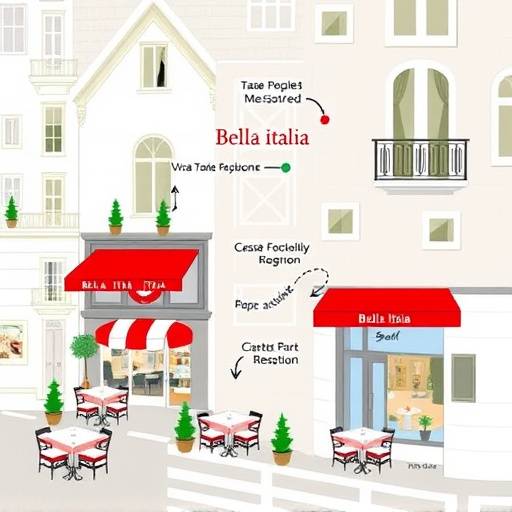 Mappa che mostra la posizione del Ristorante Bella Italia in Via Montenapoleone, Milano