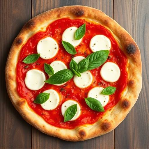 Pizza margherita con mozzarella di bufala e basilico fresco